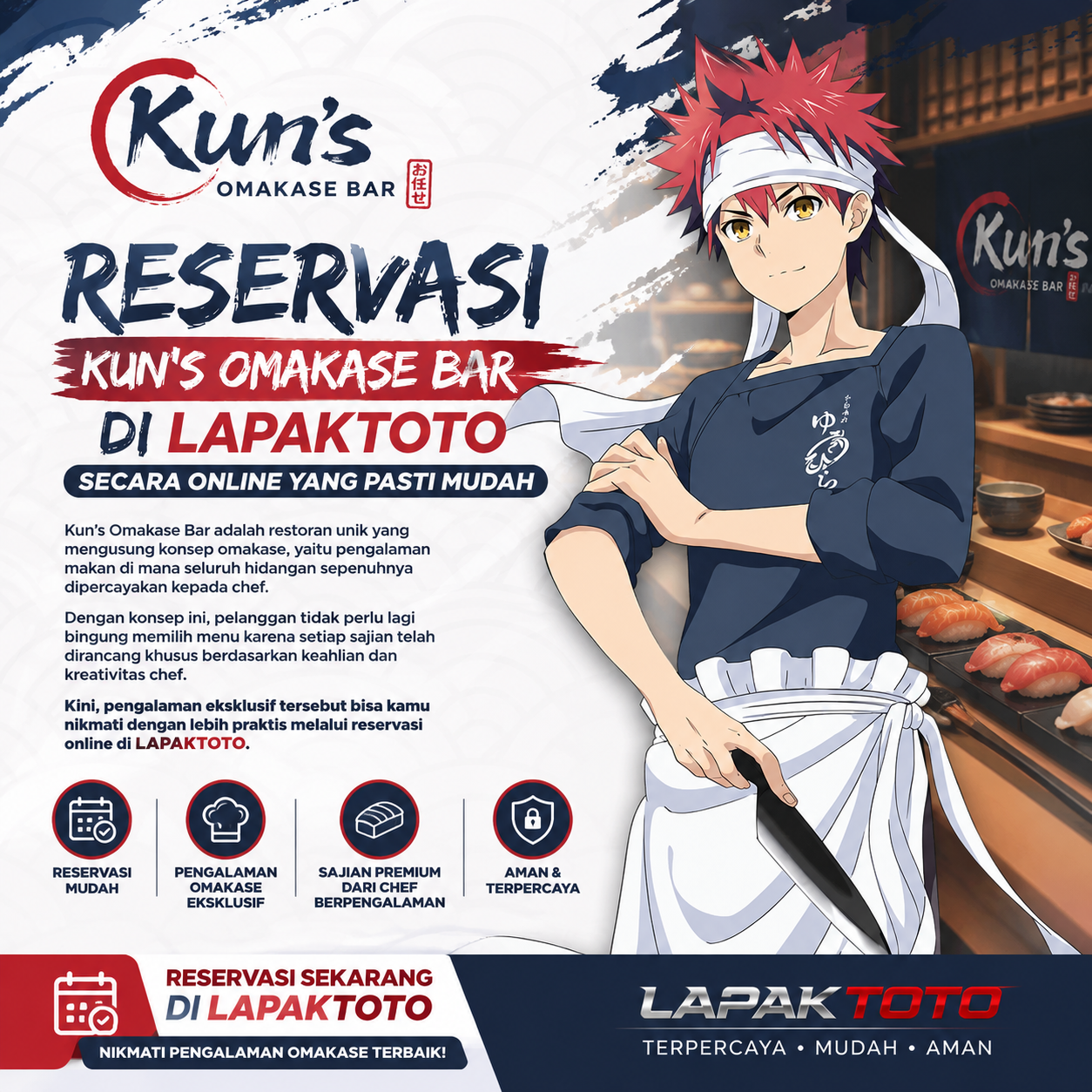 Reservasi Kun's Omakase Bar Di Lapaktoto Secara Online Yang Pasti Mudah
